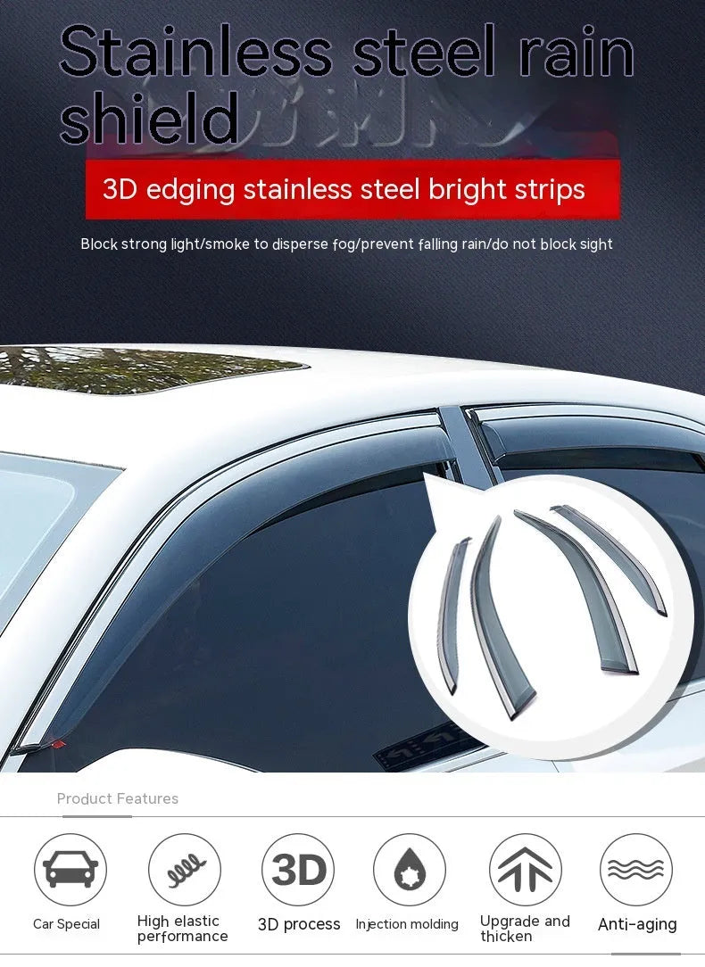 Jeep Wrangler car window rain visor set for 2007-2021 models