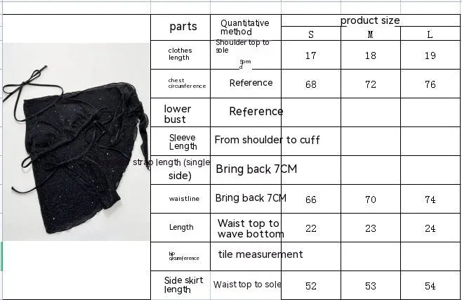 Black three-piece swimsuit bikini set with adjustable top and matching shorts