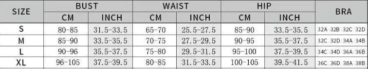 Blue women's one-piece swimsuit with detachable gauze skirt on size chart