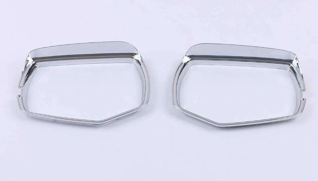 Pair of ABS plastic rearview mirror covers for Cadillac CT5 and CT6 cars in carbon fibre pattern finish.