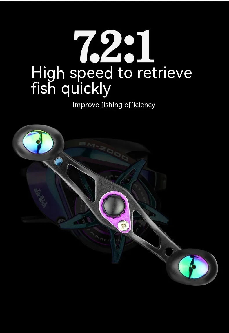 BM2000 fishing reel with magnetic brake system and water drop shaped spool