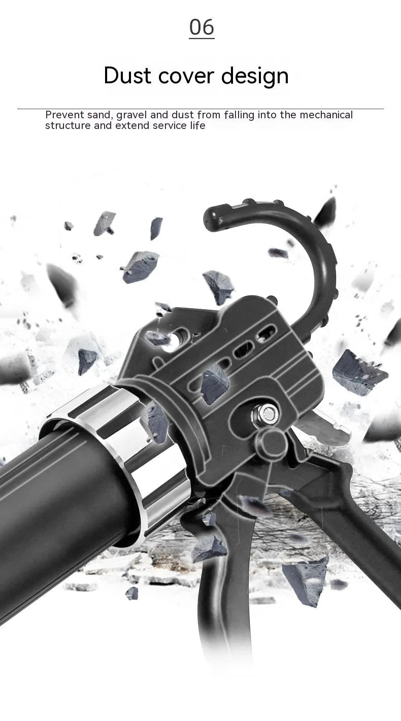 Aluminium alloy automatic adhesive breaking glass glue gun with 13-bearing structure for sealant application
