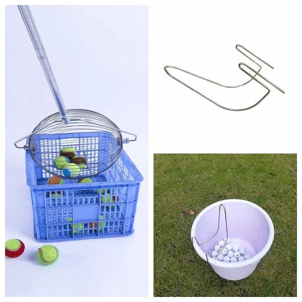 Metallic coloured 304 stainless steel golf ball picker for retrieving balls from the cup