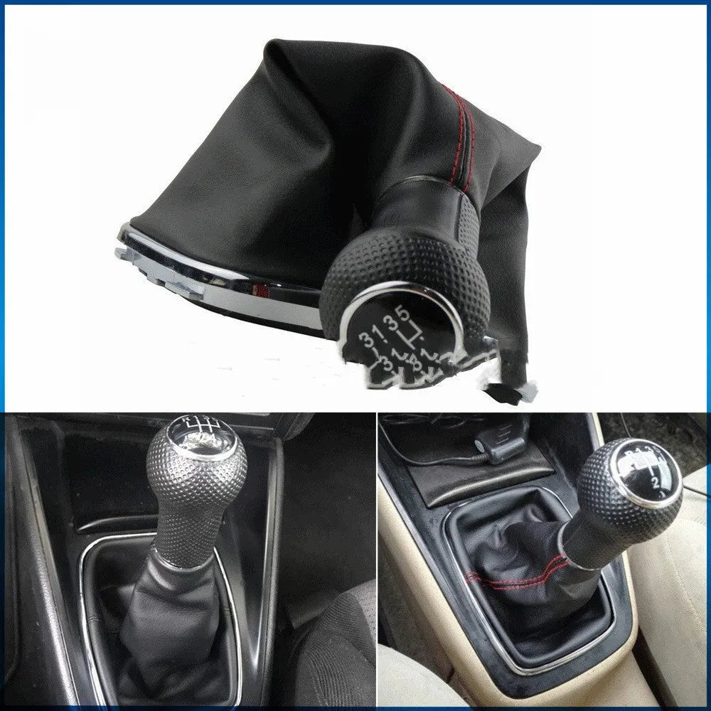 Silver and black 6-speed manual gear shift knob for Volkswagen Mk4 models