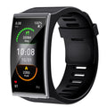 DM12 smart watch with 1.91 inch full touch display, black silicone strap, heart rate sensor, magnetic charger