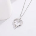 Creative Heart LOVE titanium steel pendant necklace with electroplated white gold finish and copper love heart charm