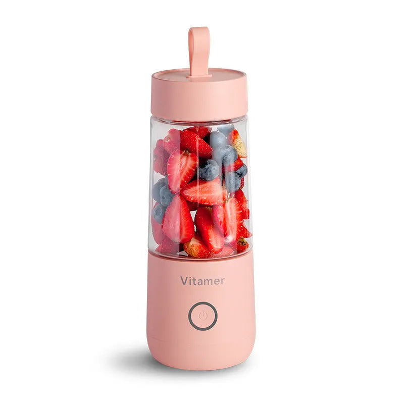 Dreamer portable blender cup with 350ml capacity, Tritan body, 304 stainless steel blade, pink colour
