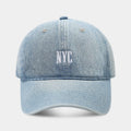 American retro denim baseball cap with embroidered English letters on dome crown