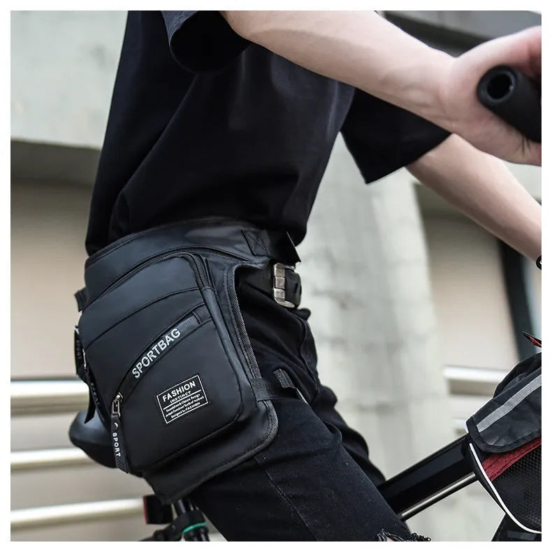 Men's waterproof nylon cycling leg bag in multiple colours for sports and outdoor use