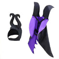 Halloween bat cloak and hat set for pets in red or purple polyester