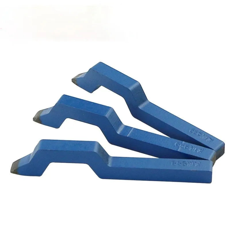Curved character alphanumeric steel stamping tool on a metal surface