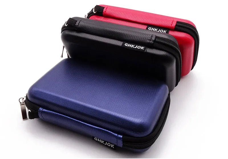 EVA hard drive carrying bag for 2.5-inch drives in black with zipper and mesh pocket