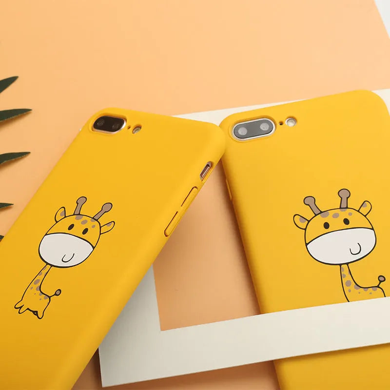 Yellow pattern phone case for iPhone with printed design on PC material