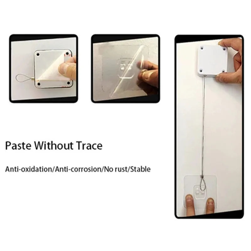 Automatic door closer with adhesive installation for sliding and glass doors in black or white