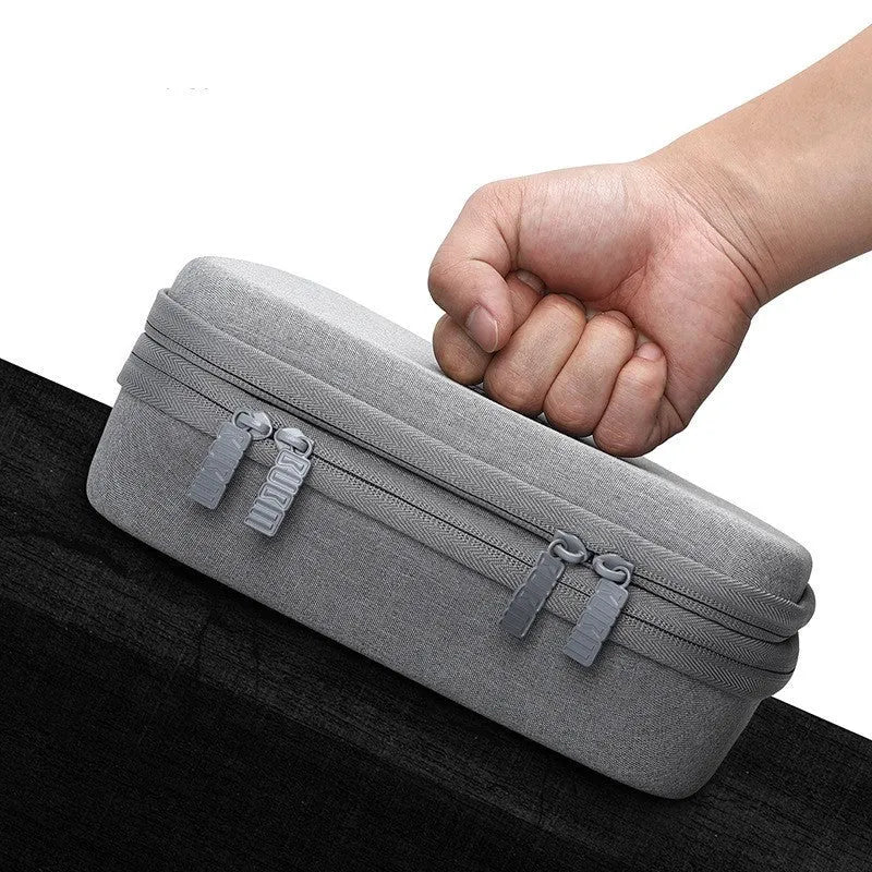 Black and grey EVA digital storage organiser bag for earphones and cables