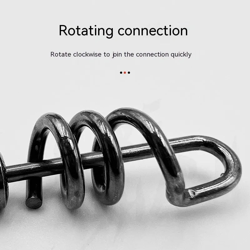 Stainless steel 8-shaped fishing swivel connector with brass snap clasp.
