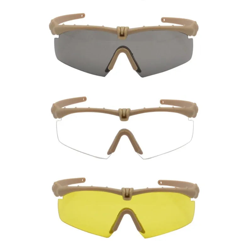 Tactical goggles shooting glasses in black with PC lens and 13 cm temple length