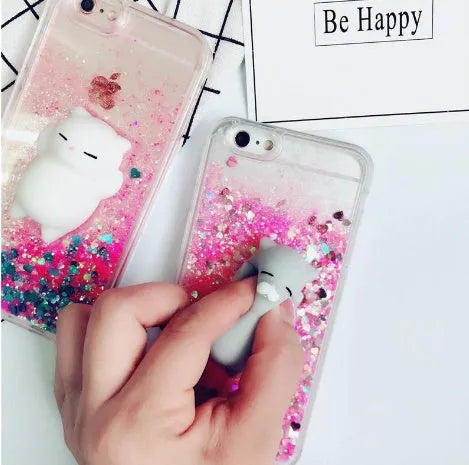 Cat glitter phone case for iPhone with bright feline designs