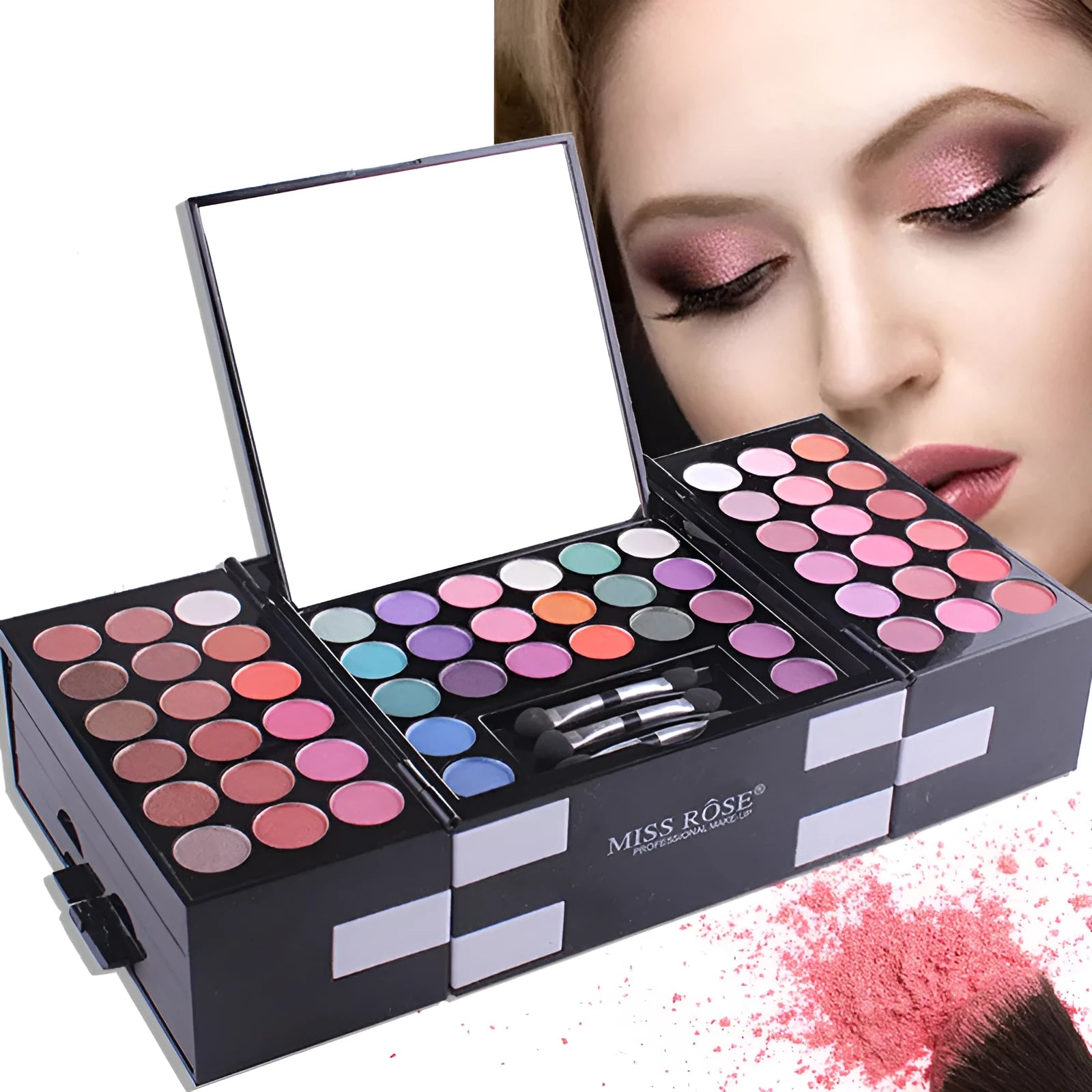 MISS ROSE 144 Colour 3-in-1 eyeshadow blush eyebrow makeup palette
