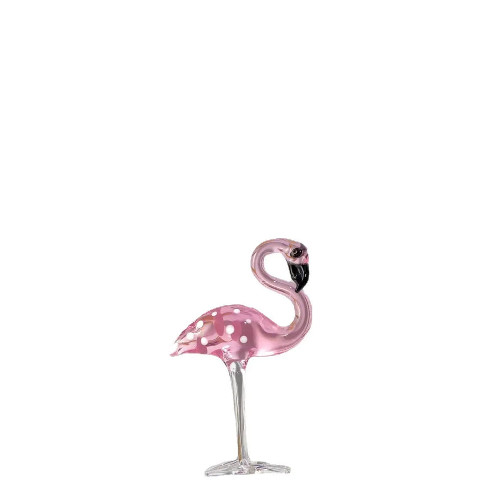 Pink crystal flamingo decorative ornament in modern style on table