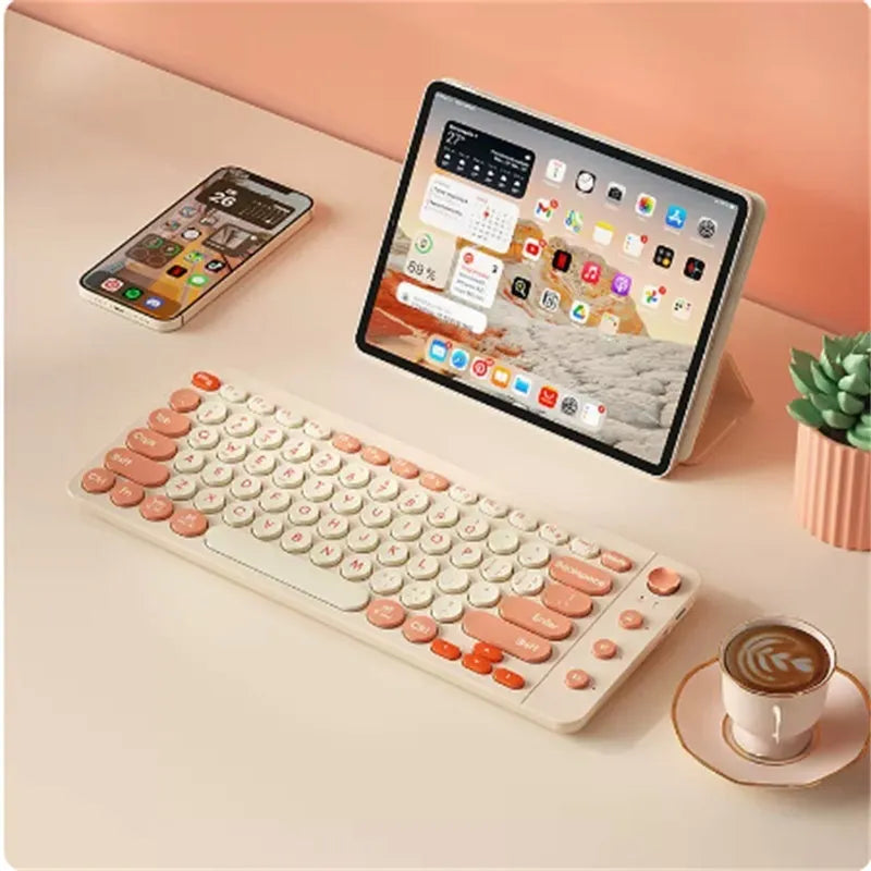 Three mode wireless keyboard and mouse set in Star Purple colour with 84 low-profile keys