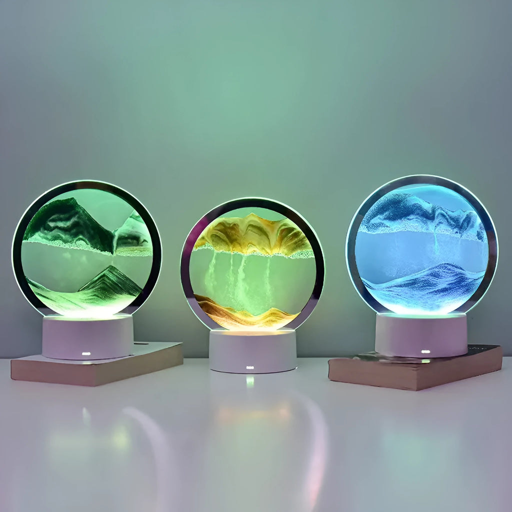 Creative decompression quicksand painting small night lamp USB 5V 7W 160x185mm colour options black blue green purple red yellow