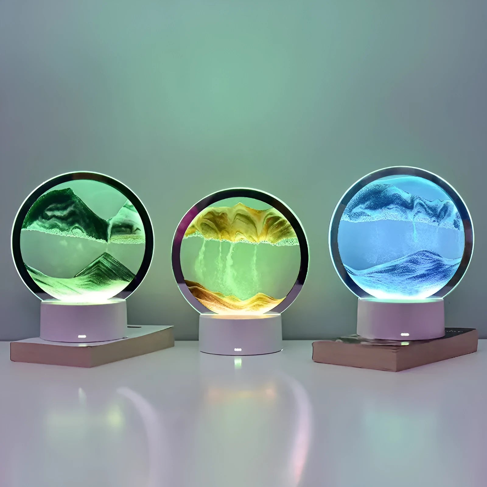 Creative decompression quicksand painting small night lamp USB 5V 7W 160x185mm colour options black blue green purple red yellow