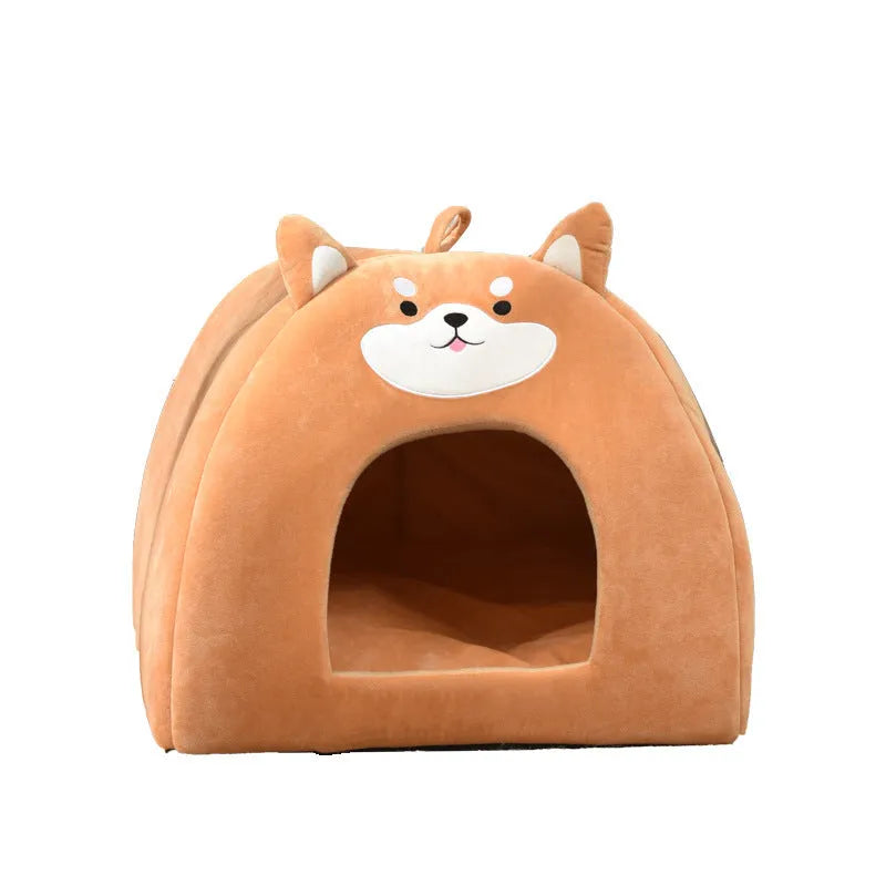 Rectangular machine washable winter cat bed with removable cover in small medium large sizes
