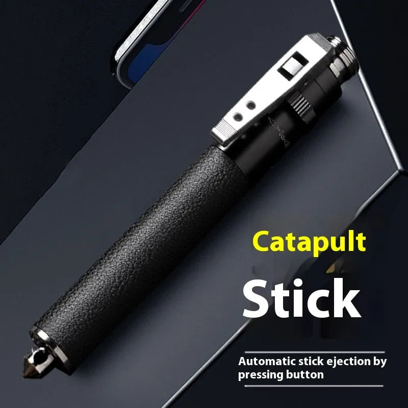 Titanium black automatic spring expandable baton in three sizes: 16-inch, 21-inch, and 26-inch