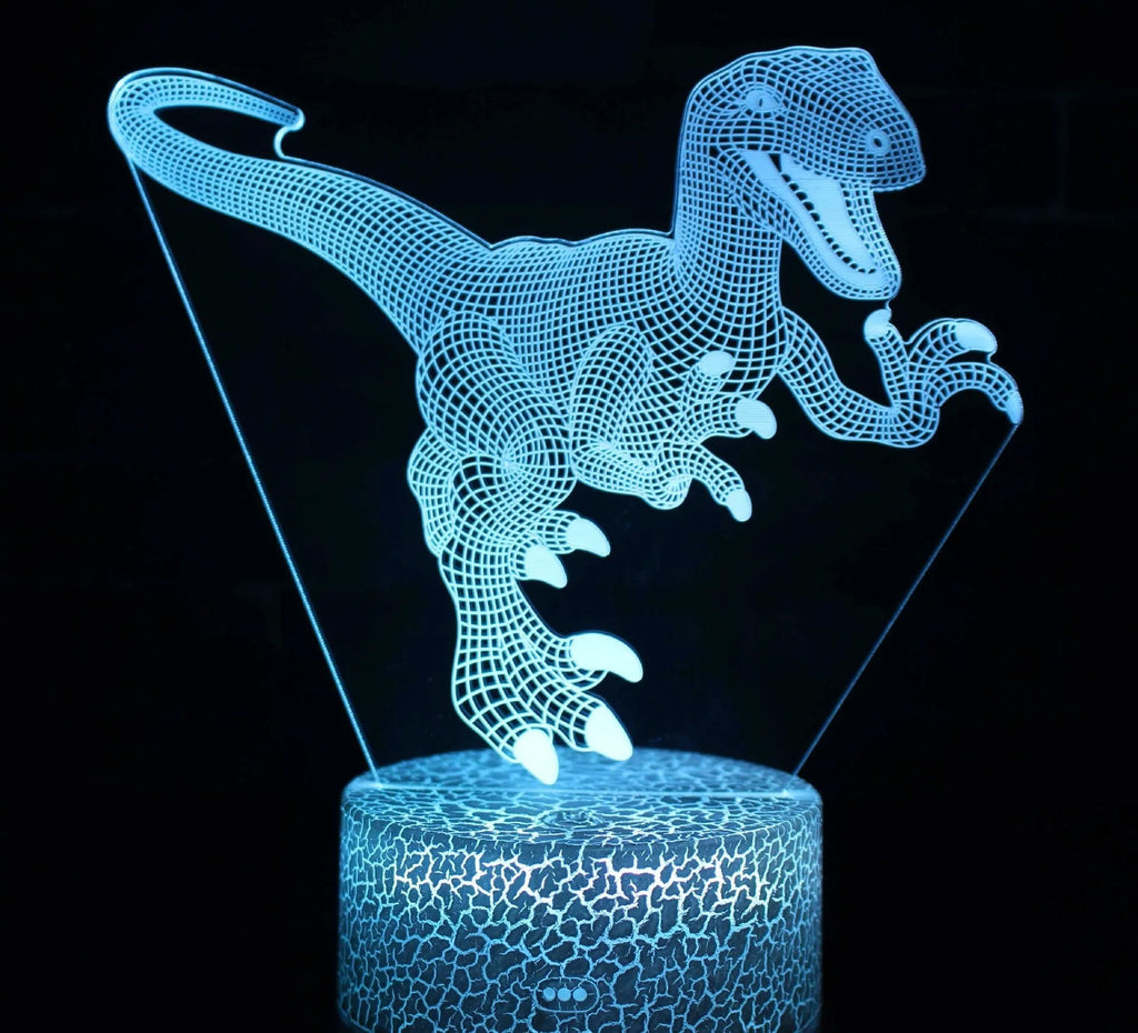 Dinosaur touch seven-color night light with acrylic shade and USB power cable