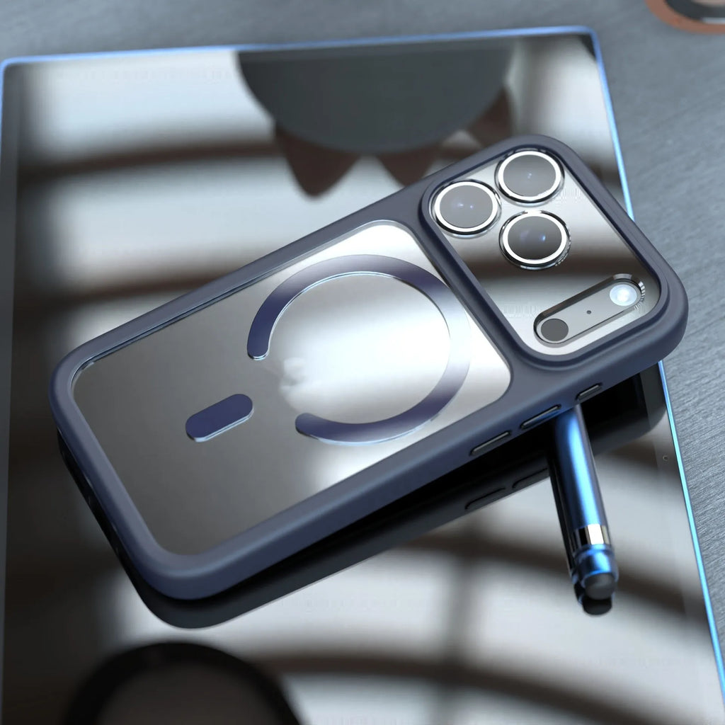 Black two-in-one magnetic phone case for iPhone 17 Pro Max on a white background.