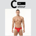 Men's black high-elastic mesh low waist briefs on a white background