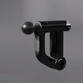 Long handle multi-form electric massage gun in black with LED screen and folding design