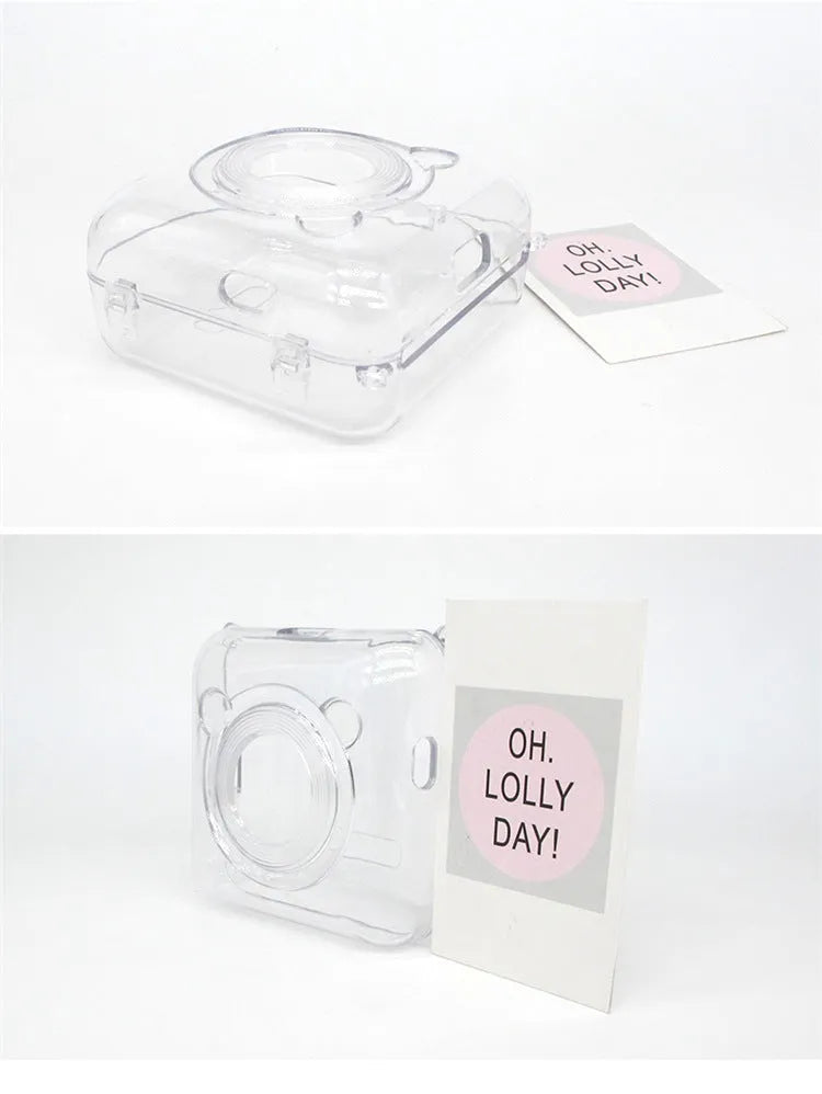 Crystal protective case for Eric Bear A6 thermal printer, PC material, simple colour design, placed on printer