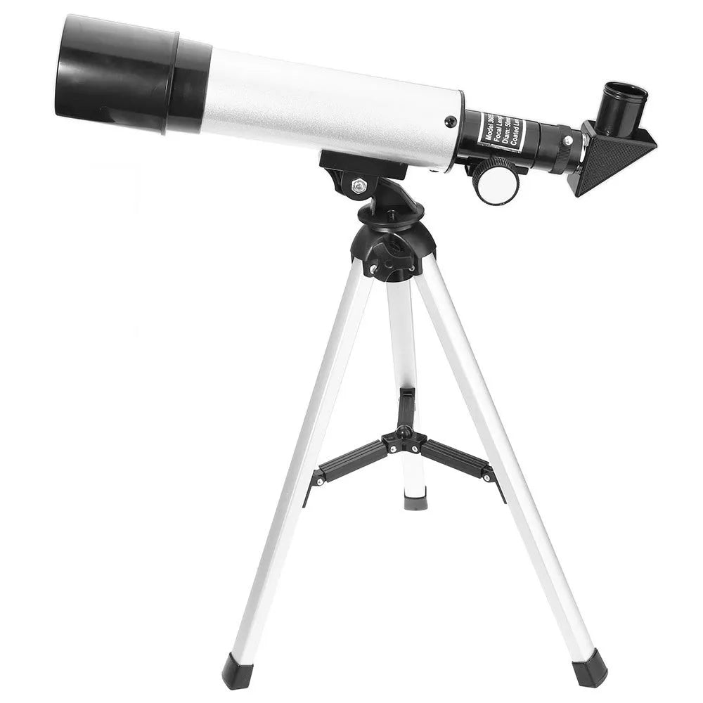 Outdoor monocular space telescope with 50mm aperture, 360mm focal length, and tripod for stargazing