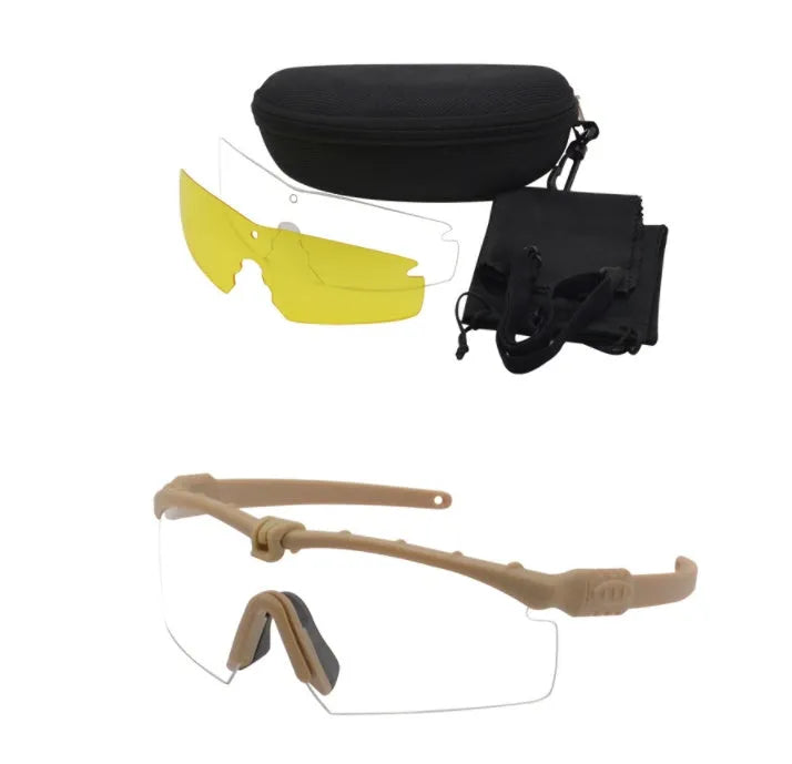 Tactical goggles shooting glasses in black with PC lens and 13 cm temple length