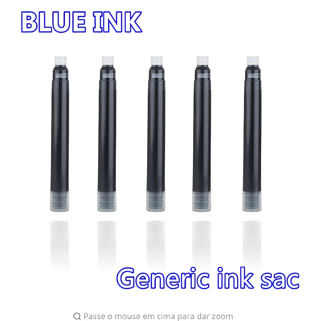 Pack of 10 small steel fountain pen ink sacs for repair and restoration.