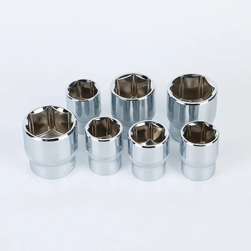 61-piece chrome vanadium steel auto repair socket and wrench set with metric tools laid out.