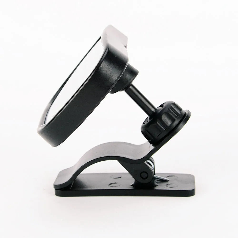 Mini car baby view mirror 2 in 1 black convex mirror with sucker base and visor frame base