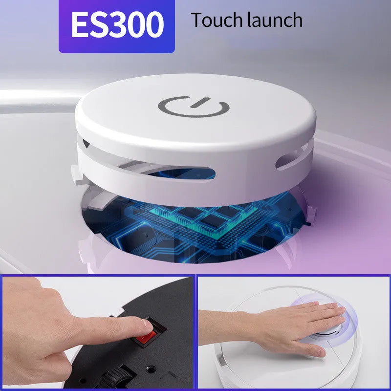 Automatic sweeping robot with ABS plastic housing measuring 28cm square for floor cleaning