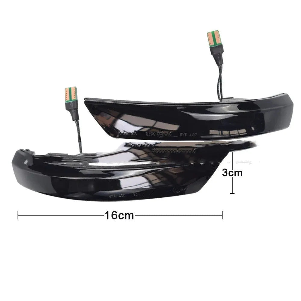Ford Focus Mondeo rearview mirror waterfall lights with yellow and blue LED illumination in ABS plastic housing
