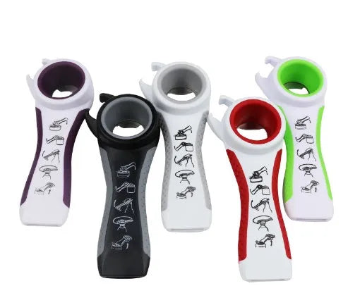 5 in 1 stainless steel can opener and beer bottle opener with PP handle in black colour