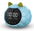 Smart digital alarm clock with silicone casing featuring voice control and a motion sensor.
