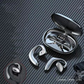 S900 TWS sports bone conduction earphone in black with charging compartment and power display