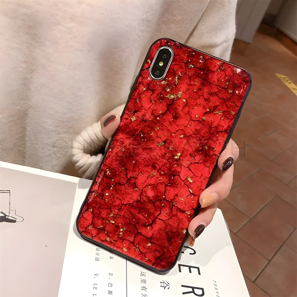 Gold foil epoxy mystery purple silicone phone case for smartphones