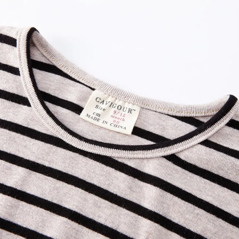 Striped cotton long sleeve t-shirt for baby girls in red colour