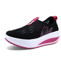 Women's sport platform wedge shoes with mesh cloth upper, heel height 3-5cm, available in multiple colours and sizes 35-42