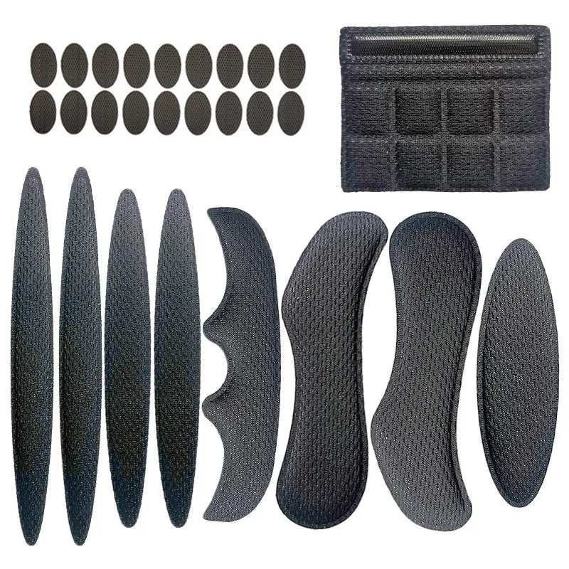 Cycling helmet lining with Velcro chin pad in breathable sponge material