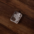 Transparent acrylic seal stamp showing dragonfly pattern with 12mm height and silicone base