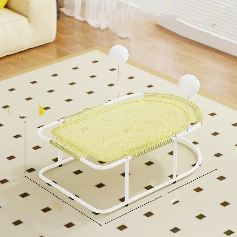 Large grey fabric pet kennel with bracket frame for cats and puppies